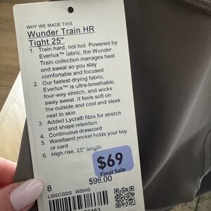 lululemon athletica Wunder Train HR Tight 25" in Taupe